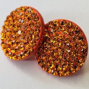 Red Rhinestones Small Earrings